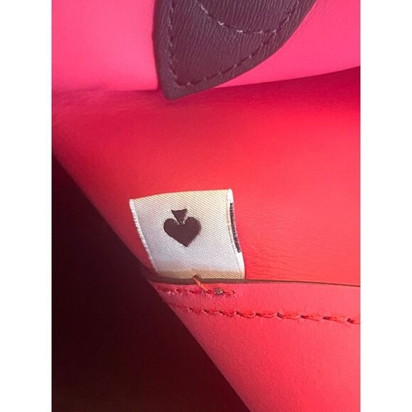 Kate Spade Raspberry Chocolate Leather Small Tote Shoulder Bag Turnlock Closure - Picture 13 of 15
